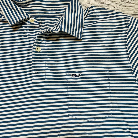 Vineyard Vines Blue and White Striped Collared Shirt - Picture 4 of 7
